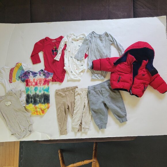 12 Months Baby Girl Boy Unisex Clothes Bundle Lot Multiple Items Various Brands